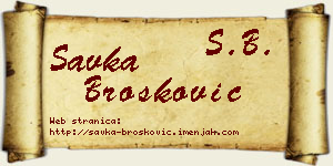 Savka Brošković vizit kartica
